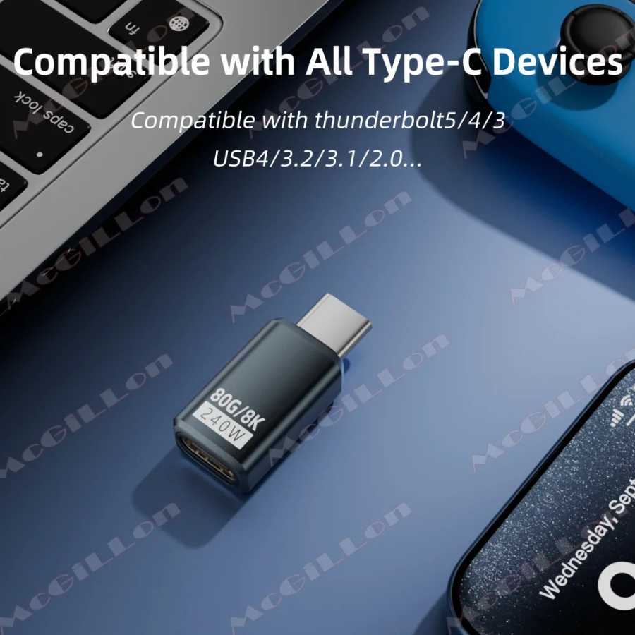 Фотография №4 товара Угловой адаптер USB4 V2 90 градусов типа C 80 Гбит/с