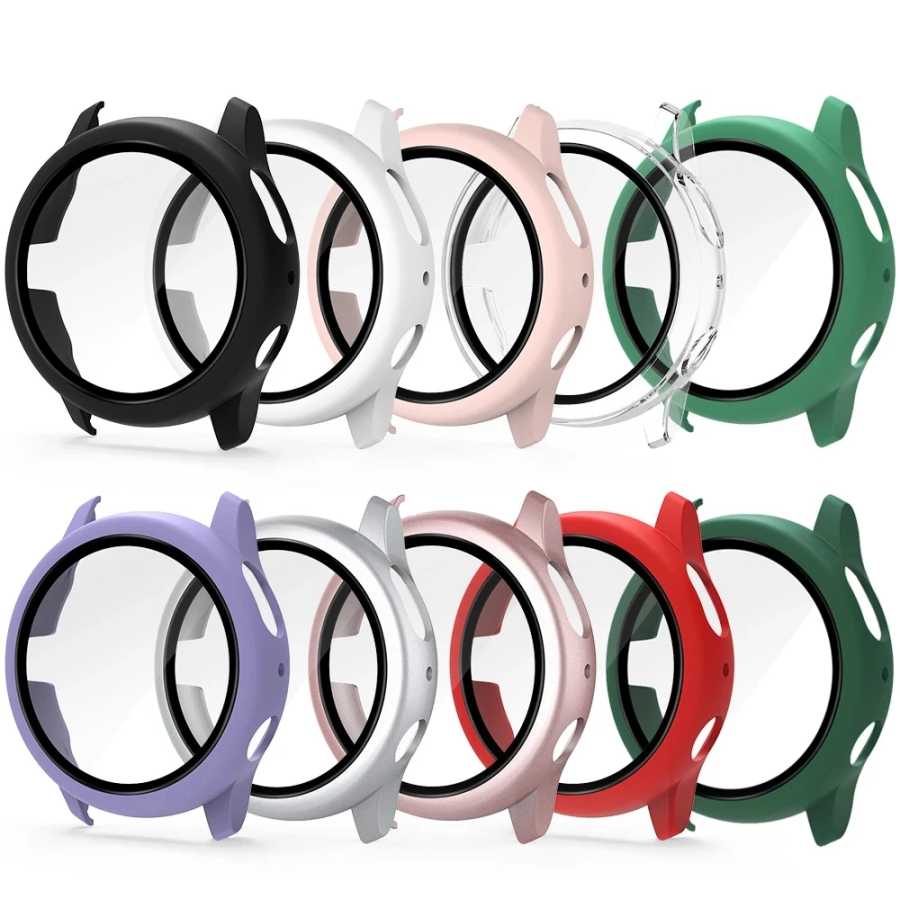 Чехол из закаленного стекла для Samsung Galaxy Watch Active 2 44 мм 40 мм, чехол-бампер с полным покрытием, защитная крышка для экрана, аксессуары Аксессуары для часов