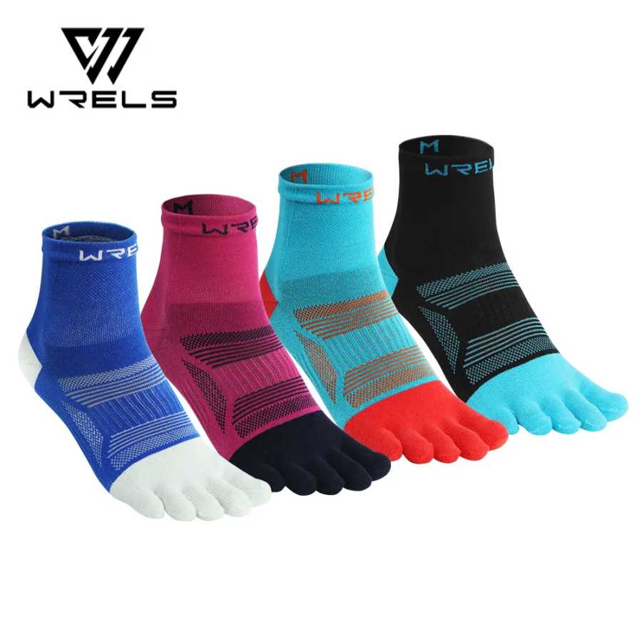 Носки с пятью пальцами WRELS (1/2/3 пары) для бега, противоскользящие, влагоотводящие, предотвращающие мозоли, дышащие спортивные носки Спортивные аксессуары