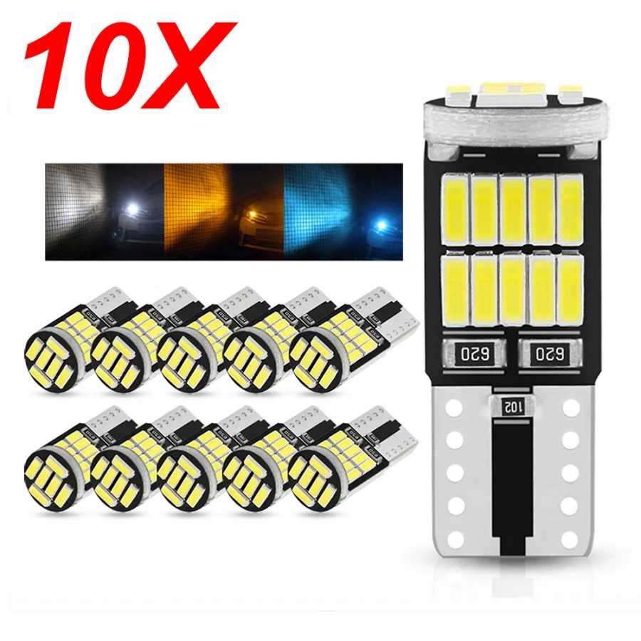 ASLENT 10x W5W T10 Светодиодные лампы Canbus 4014 26SMD 6000K 168 194 Led 5w5 Автомобильный салон купола для чтения номерного знака Сигнальная лампа Автомобильные фары