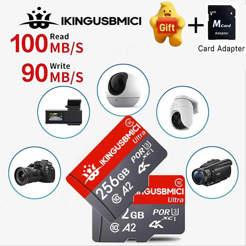 Карты памяти TF, SD-карты, Micro TF Card 128 ГБ, 256 ГБ, 512 ГБ V30, оригинальные, Ultra HD, высокоскоростные, для игр Хранение данных