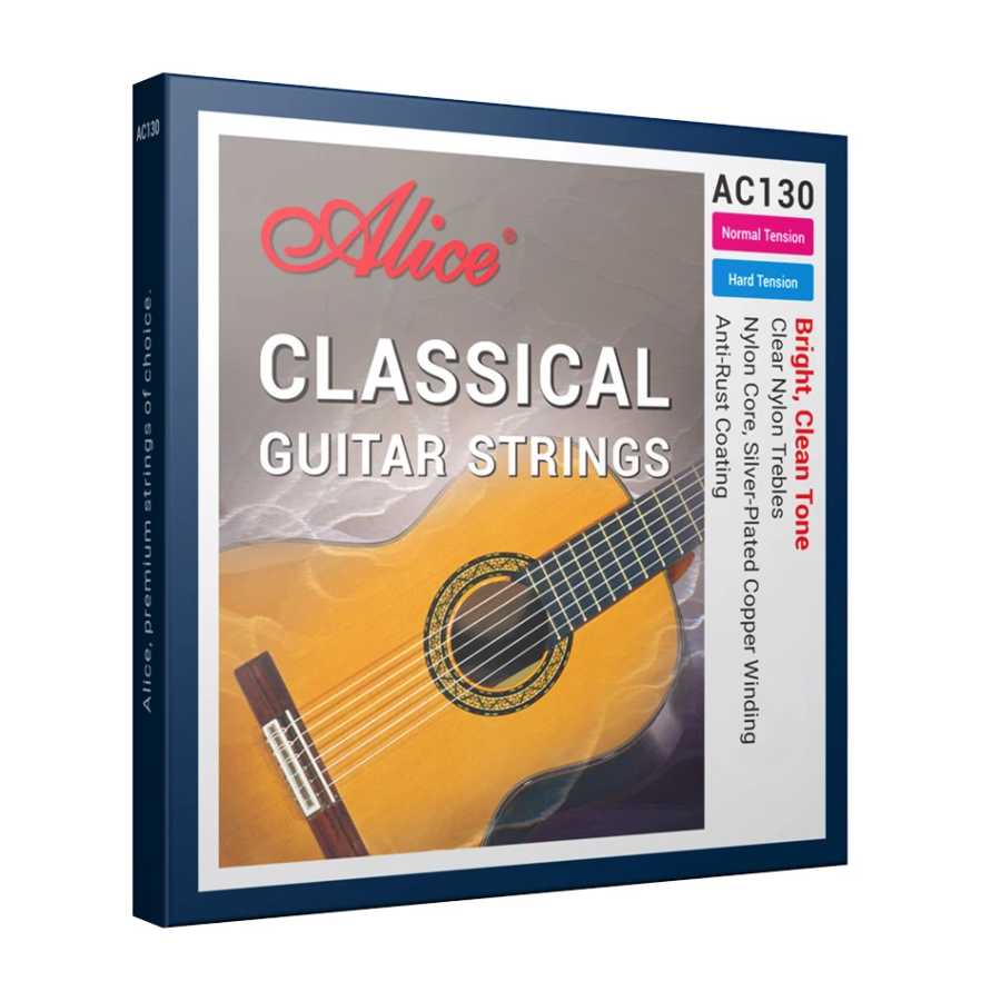 Alice AC130 Профессиональная классическая гитара, струны для гитары, посеребренные медные раны, прозрачный нейлон, нормальный высокий натяг, 6 струн Музыкальные инструменты