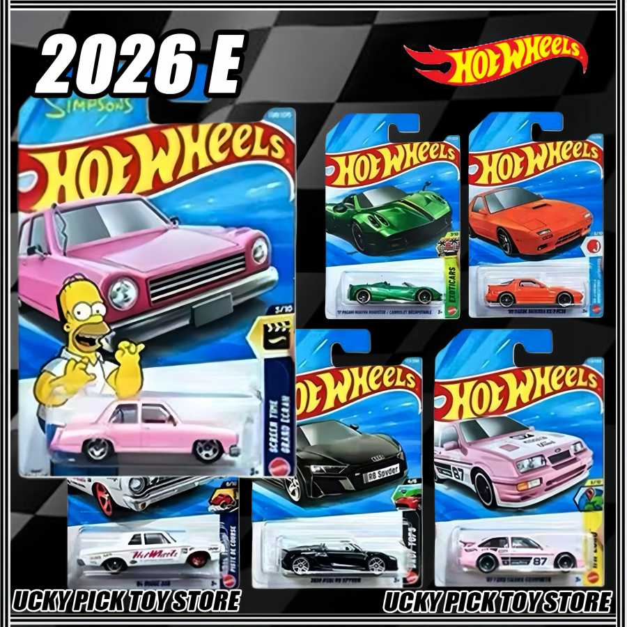 Коллекционная модель автомобиля Hot Wheels 2026 E 1/64 Mainline Series: Симпсоны, Пагани, Ауди, Мазда, Додж (литая под давлением) Играйте в транспортные средства и модели