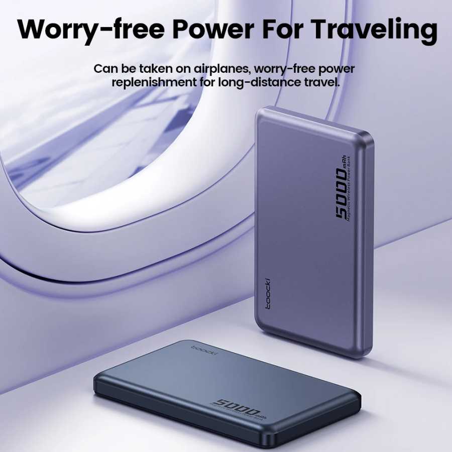 Фотография №4 товара Магнитный Power Bank Toocki 5000 мАч 15 Вт с беспроводной