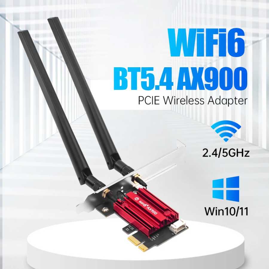 FENVI WiFi 6 AX900 PCIE WiFi-адаптер Bluetooth 5,4 802.11AX 2,4G/5 ГГц 900 Мбит/с Беспроводная сетевая карта для настольных ПК Win 10/11 Сетевое оборудование