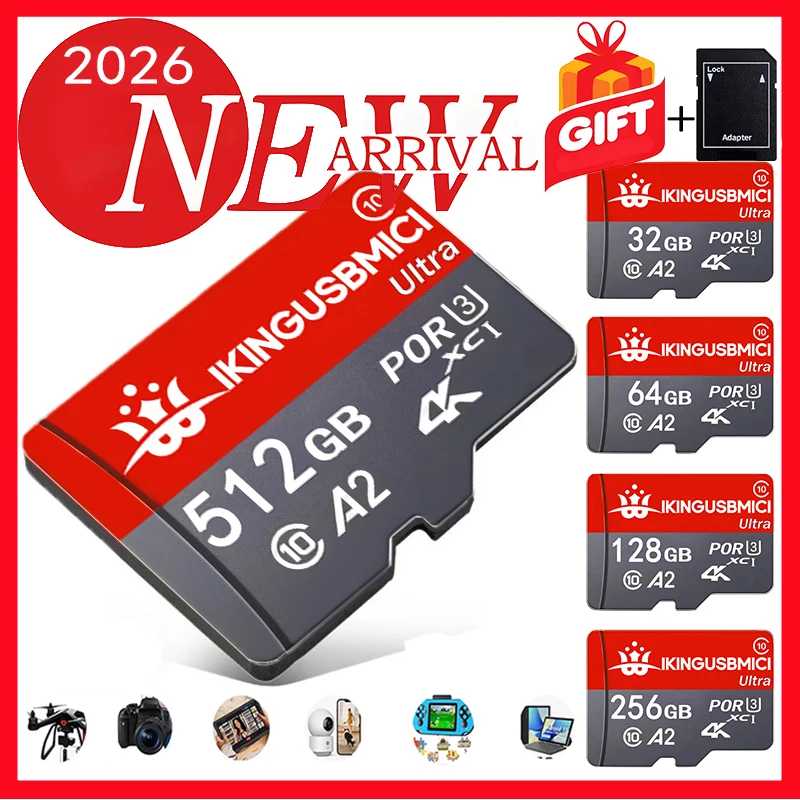 Карта памяти Micro SD Class 10, высокоскоростная, 32 ГБ, 4K Ultra-HD видео, A2, TF флеш-карта MicroSD для Xiaomi, камер, телефонов, дронов Хранение данных