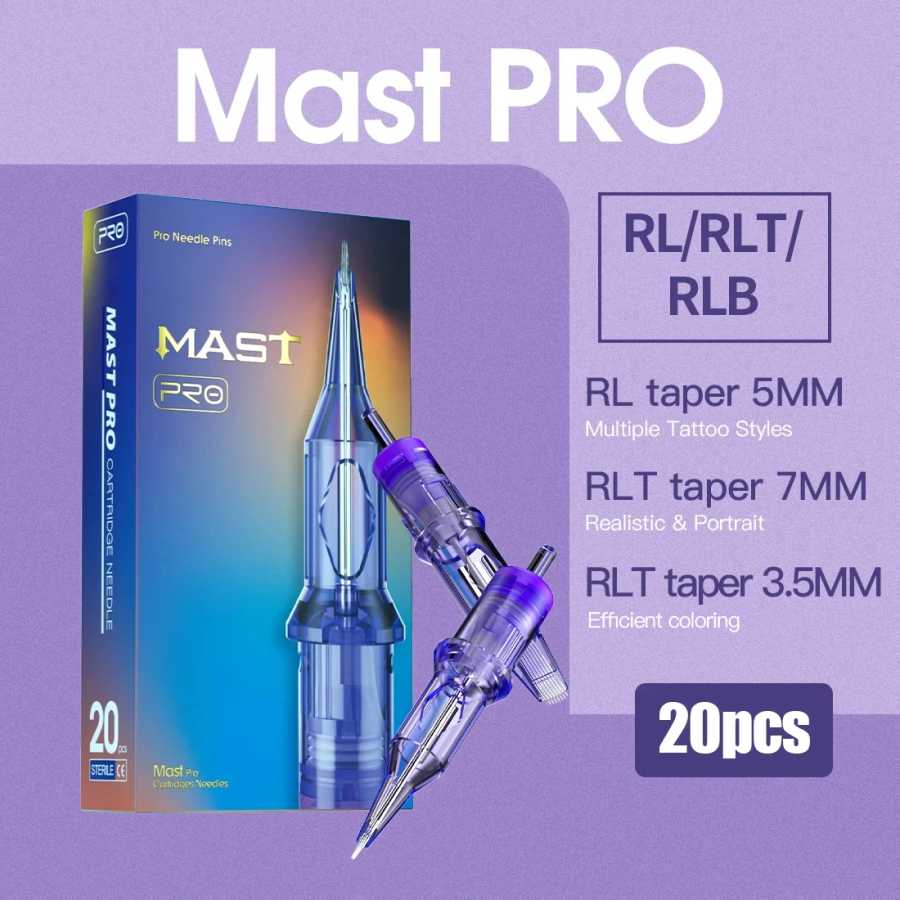 Иглы-картриджи Mast Pro для татуировки, 20 шт., одноразовые, для перманентного макияжа или боди-арта, 0.18/0.25/0.30/0.35, расходные материалы для татуировки Татуировки и боди-арт