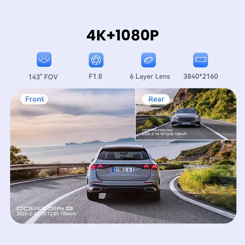Фотография №2 товара Видеорегистратор DDPAI Z50 Pro 4K с ночным видением, Wi-Fi 5