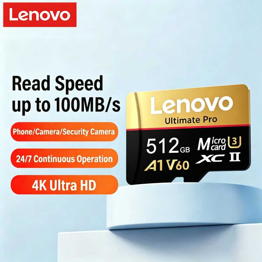 Высокоскоростная карта памяти Lenovo TF Flash Card 4K Full HD Micro TF SD для дронов, камер, видеорегистраторов V60 U3, оригинальная TF-карта памяти, новинка 2026 года Сетевое оборудование