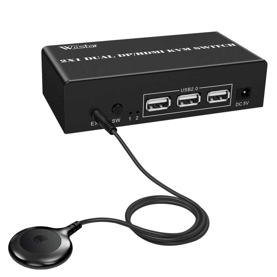 Фотография №5 товара 2x1 KVM-переключатель с двумя мониторами HDMI и DP 4K 60