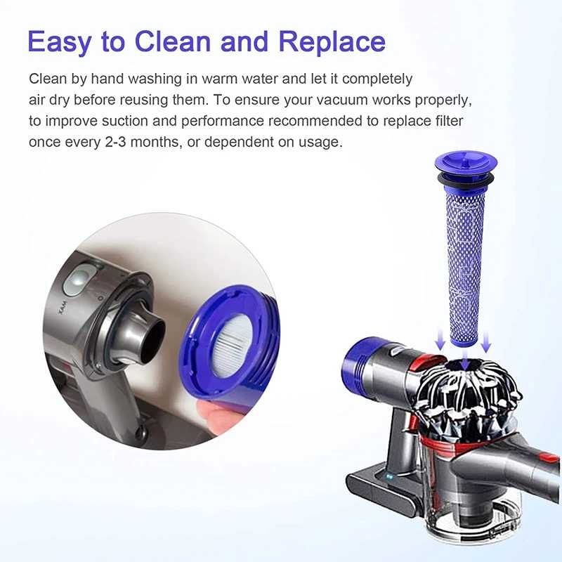 Фотография №2 товара HEPA-фильтр для Dyson V8 V7, аксессуары, робот-пылесос, моющийся фильтр, запасные
