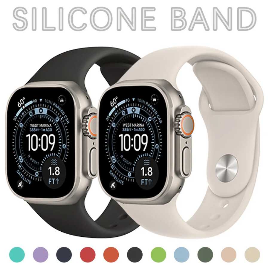 Силиконовый ремешок для Apple Watch, ремешки 40 мм, 49 мм, 44 мм, 45 мм, 46 мм, 42 мм, 41 мм, спортивный браслет iWatch Series 11 10 9 8 7 SE Ultra 3/2 Аксессуары для часов