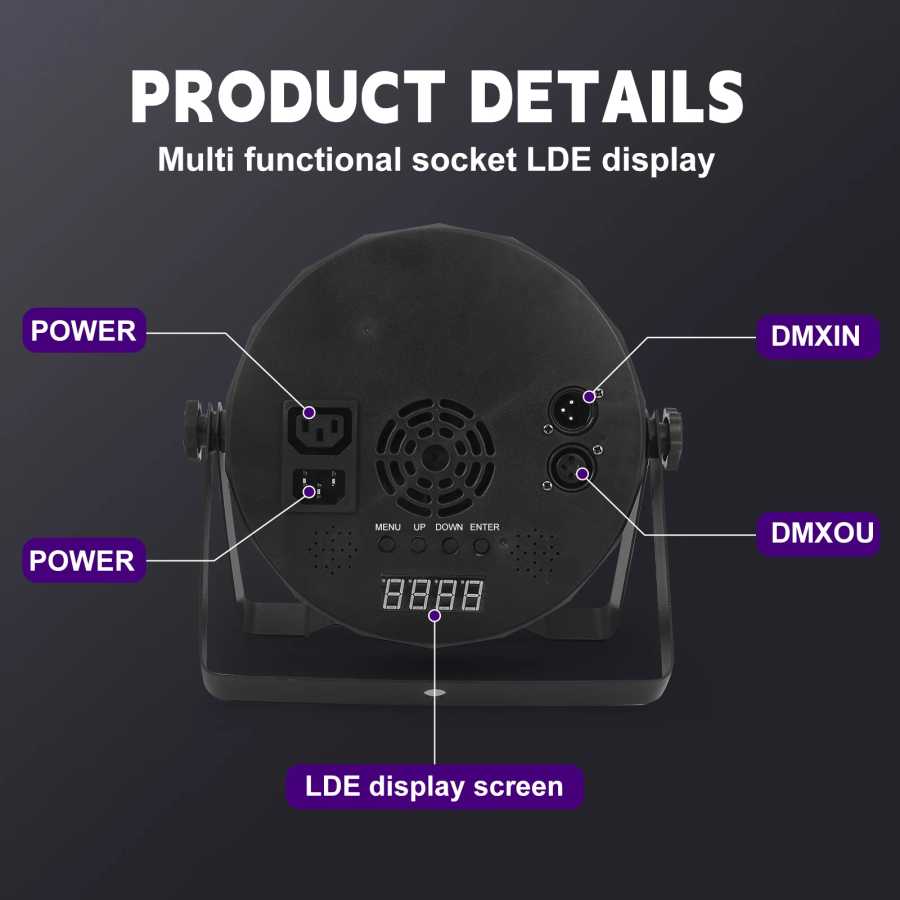 Фотография №3 товара Комплект из 4 светодиодных прожекторов LED Par 18x12W RGBW 4-в-1,