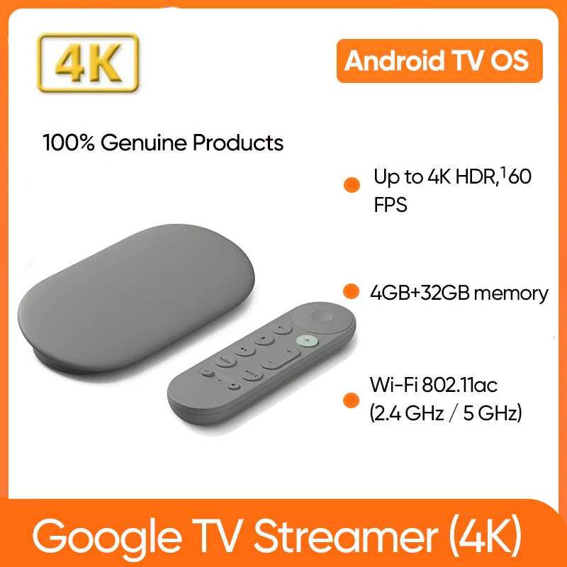 ТВ-приставка Google TV (4K) с поддержкой разрешения до 4K, технологий HDR и Dolby Vision, умные домашние устройства, зарядное устройство для США. ТВ, аудио- и видеотехника