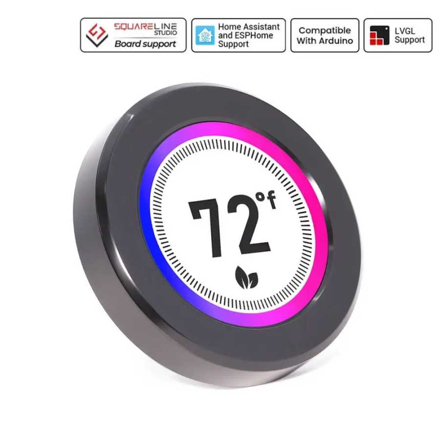 CrowPanel 2,1-дюймовый поворотный дисплей HMI ESP32 480*480 IPS с круглой сенсорной ручкой и интерфейсом UART I2C FPC 2,4G Поддержка Wi-Fi Оборудование для производства электроники