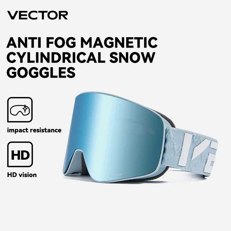 VECTOR Векторные брендовые двухслойные анти-противотуманные магнитные поглощающие цилиндрические лыжные очки UV400 для мужчин и женщин, мужские лыжные очки, маска для сноуборда Лыжи и сноубординг
