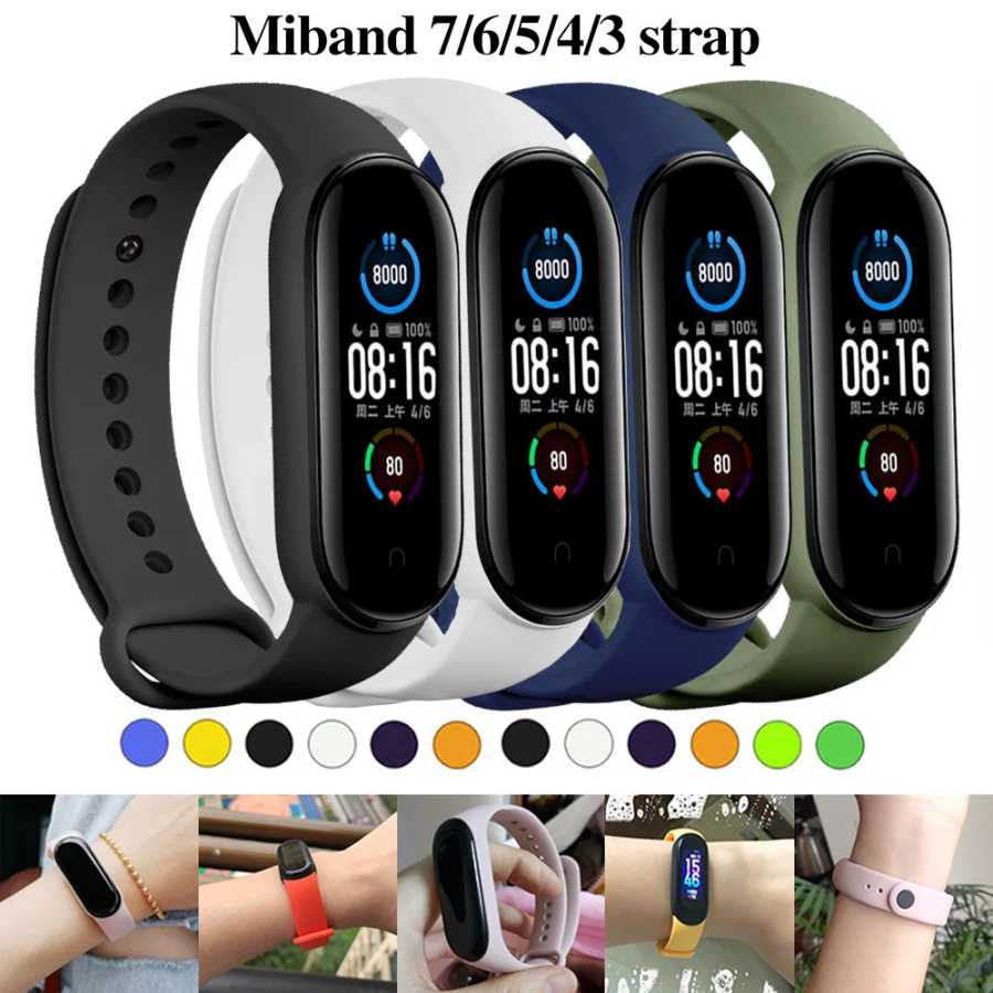 Ремешок спортивный для Xiaomi Mi Band 6, сменный силиконовый браслет для mi band 8 7 6 3 4 5 Аксессуары для часов