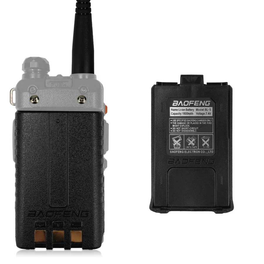 Фотография №3 товара Зарядное устройство Baofeng UV5R Type-C, литий-ионный аккумулятор 1800 мАч, аксессуары