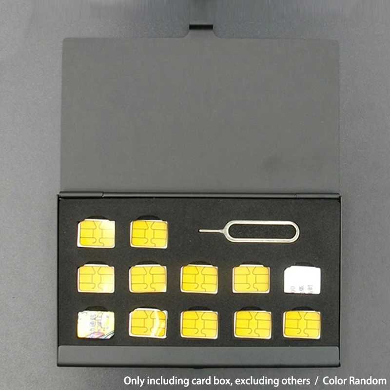 12 слотов-NANO + 1 слот-контакт для карт, алюминиевый портативный микроконтактный разъем для SIM-карты, коробка для хранения карт памяти, защитный чехол, держатель SIM-карты и аксессуары