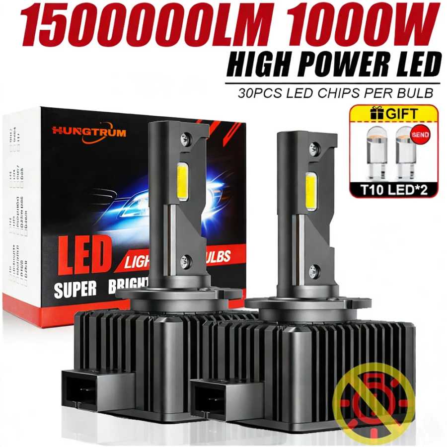 Светодиодные лампы D1S D3S LED Canbus для фар, D4S D2S D8S D1R D2R D3R, ксеноновые светодиодные лампы высокой мощности Turbo для автомобиля, ультрамощные автомобильные фары Автомобильные фары