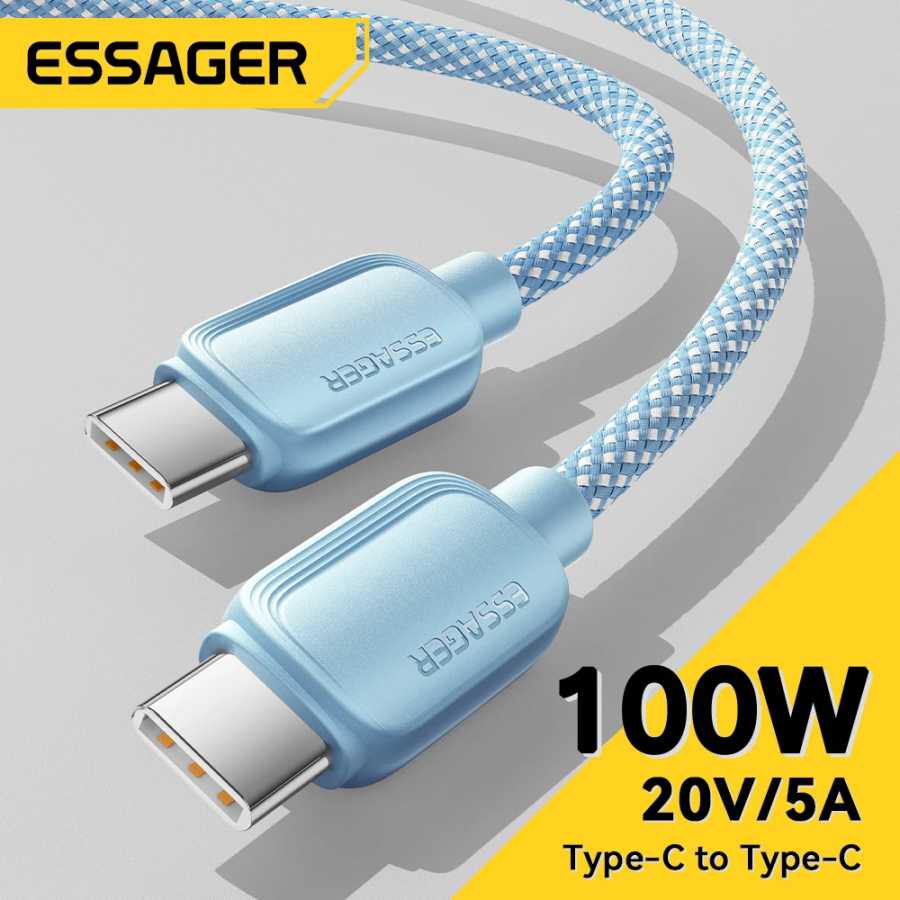 Essager USB C To Type C Кабель 5A PD 100W Быстрое зарядное устройство Шнур для передачи данных для Macbook Pro Samsung Xiaomi Huawei Зарядный кабель 3M 
