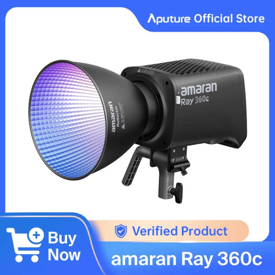 Amaran Ray 360c Полноцветный светильник для фотосъемки с точечным источником от 2300K до 10000K Регулировка G/M Управление через приложение Amaran через встроенный NFC Фото- и видеотехника