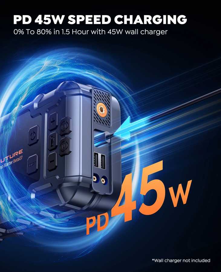 Фотография №3 товара BUTURE 6000A Автомобильное пусковое устройство PD45W Power Bank 26800 мАч