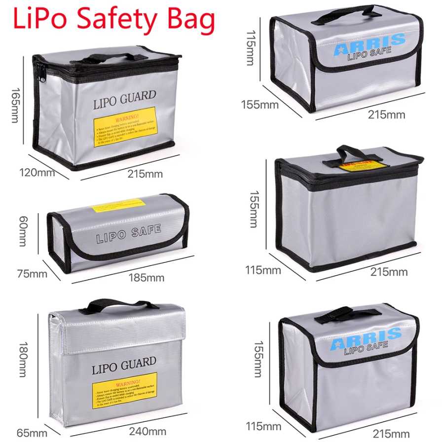 Защитная сумка Lipo Guard, огнестойкая взрывозащищенная портативная защитная сумка Lipo 215*115*155 мм для RC FPV Racing Drone, автомобильный аккумулятор, сейф Радиоуправляемые игрушки
