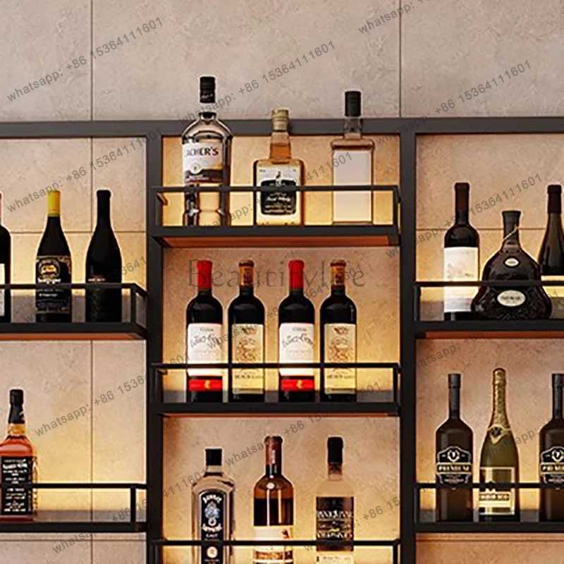 Фотография №3 товара Настенный металлический барный шкаф-витрина Cellar Vinera с подсветкой, экономящий пространство,