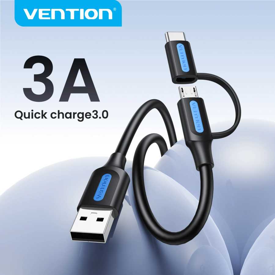 Кабель USB типа C Vention для Redmi note 8 2 в 1, кабель Micro USB для быстрой зарядки для Samsung Galaxy Note S10, USB-кабель для мобильного телефона Аксессуары для мобильных телефонов