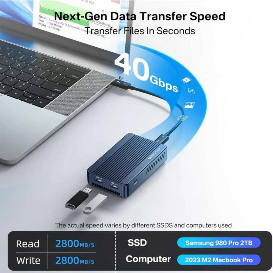 Фотография №2 товара Корпус SSD Acasis 40 Гбит/с USB 4 и док-станция 8K