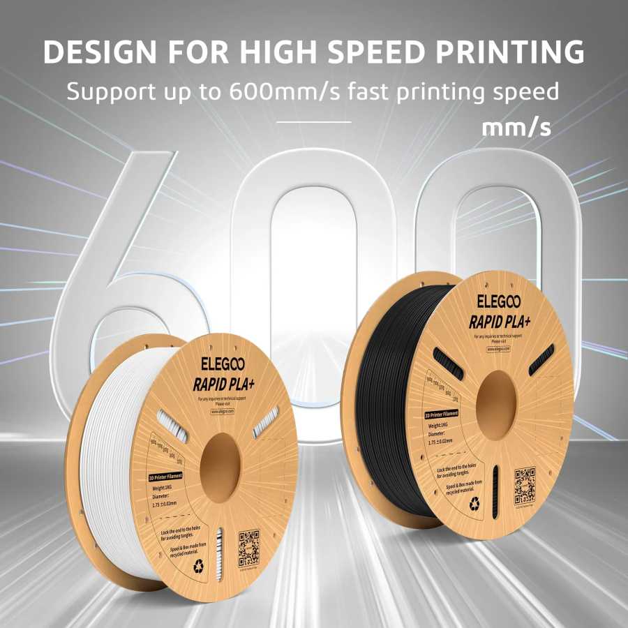 Фотография №1 товара Филамент ELEGOO RAPID PLA+ 1.75 мм, для 3D-принтеров, поддерживает скорость