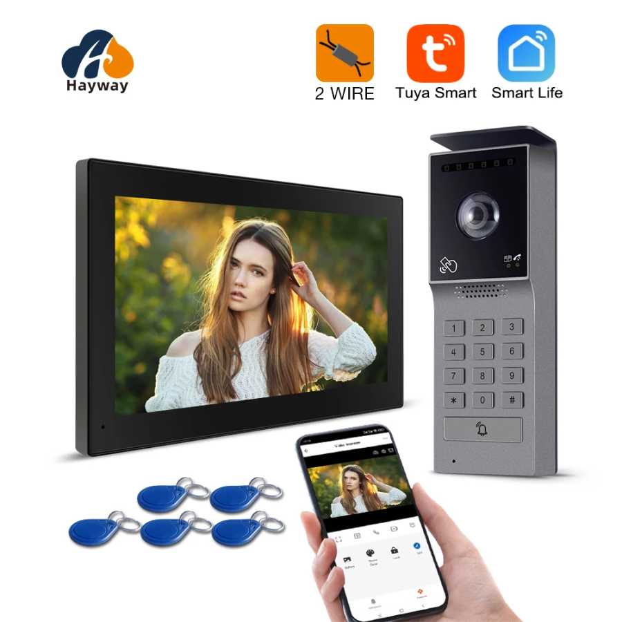 Tuya Wi-Fi умный домашний видеодомофон видеодомофон 1080P сенсорный монитор 7 '2-проводной дверной звонок дверная камера система безопасности Доступ к автоматизации здания