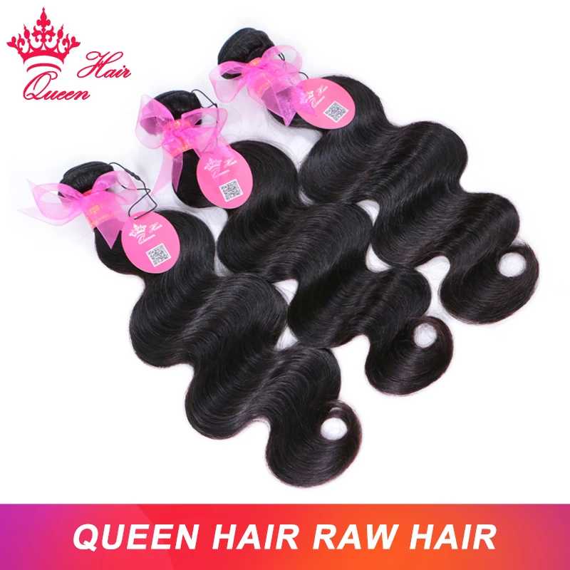Queen Hair Body Wave Raw Human Hair Unprocessed Virgin Hair Bundles Weave High Quality 100% Hair Extensions 1/2/3/4pcs Человеческие волосы (для брюнетов)