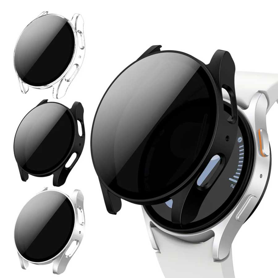 Закаленное стекло + чехол для Samsung Galaxy watch 6/7, чехол 44 мм, 40 мм, противоударный противоударный комбинезон для ПК Galaxy watch 6 Аксессуары для часов