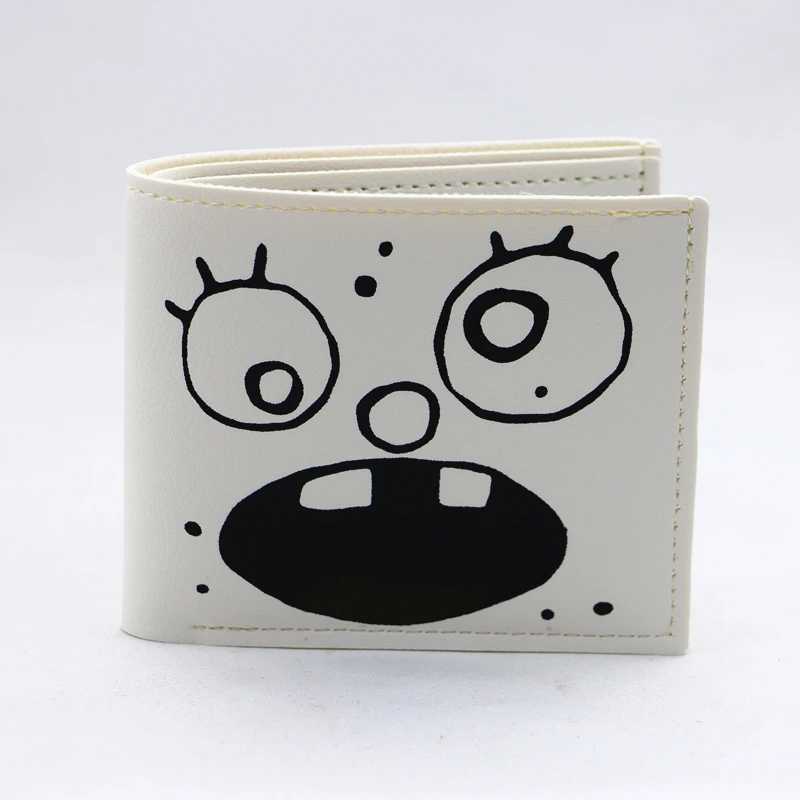 Милый двойной черно-белый кошелек DoodleBob, модный и милый держатель для карт для девочек, милый студенческий кошелек с героями мультфильмов, модный карман для карт 