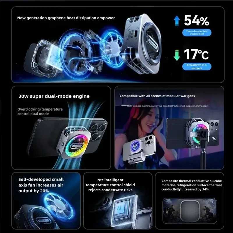 Фотография №1 товара Nubia RedMagic Cooler 6 Pro, глобальная версия, магнитный радиатор для
