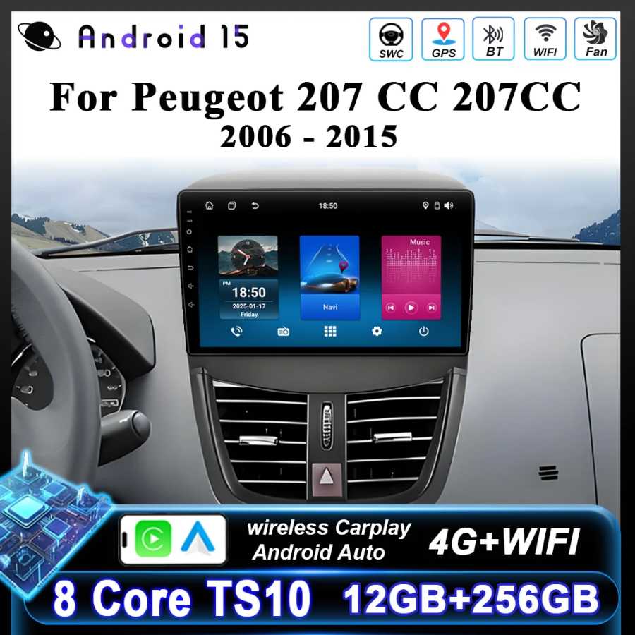 Автомобильный Android GPS-навигатор для Peugeot 207 CC 207CC 2006 2007 2008 2009-2015 авто радио стерео мультимедийный плеер 4G Carplay 2DIN Автоэлектроника