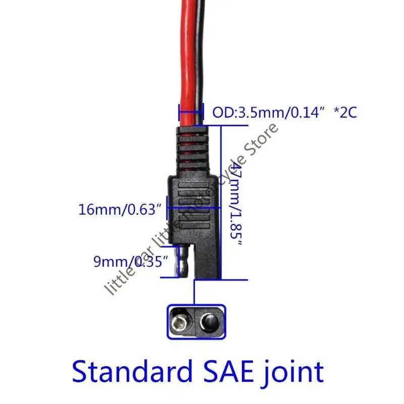Фотография №5 товара 14AWG SAE Удлинительный кабель SAE 2-контактный разъем быстрого разъема SAE