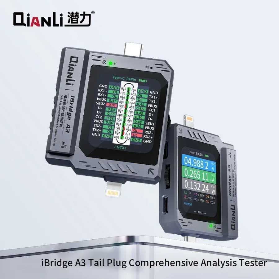 QIANLI iBridge A3 детектор хвостовой заглушки мобильного телефона Поддержка интерфейсов Lightning и Type-C для IPhone HUAWEI Samsung XM Наборы инструментов