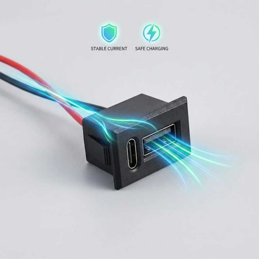Фотография №3 товара Двойной разъем USB Type-C (гнездо), крепление на шасси, 2 порта,