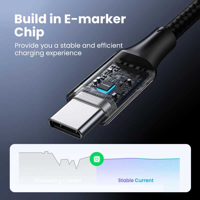 Фотография №5 товара USB-кабель UGREEN PD100W для быстрой зарядки Xiaomi, Samsung, MacBook, iPad,