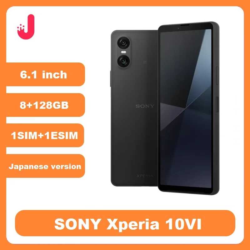 Sony Xperia 10VI 5G оригинальный японский телефон 8 ГБ + 128 ГБ 6,1 "OLED Snapdragon 6 Gen 1, восьмиядерный смартфон Android 48 МП Б/У и восстановленные телефоны