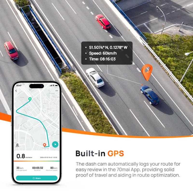 Фотография №2 товара Видеорегистратор 70mai A510 1944P HDR GPS ADAS 4G Connectivity 70mai