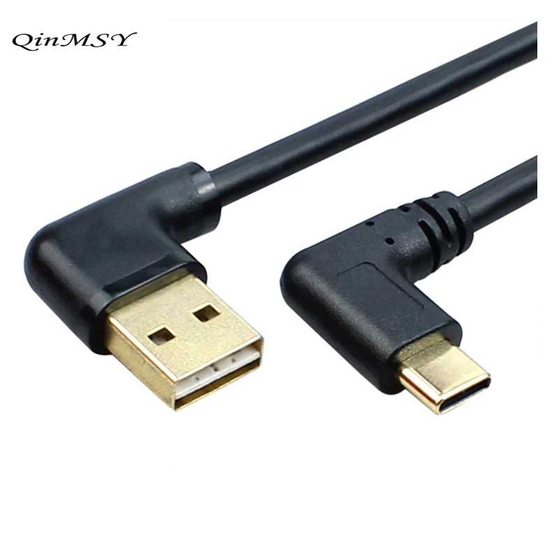Реверсивный угловой кабель USB-C типа C &mdash; USB 2.0 90 градусов влево, вправо, вверх и вниз для передачи данных для Mac, планшетов и сотовых телефонов 25 см, 1 м Компьютерная периферия
