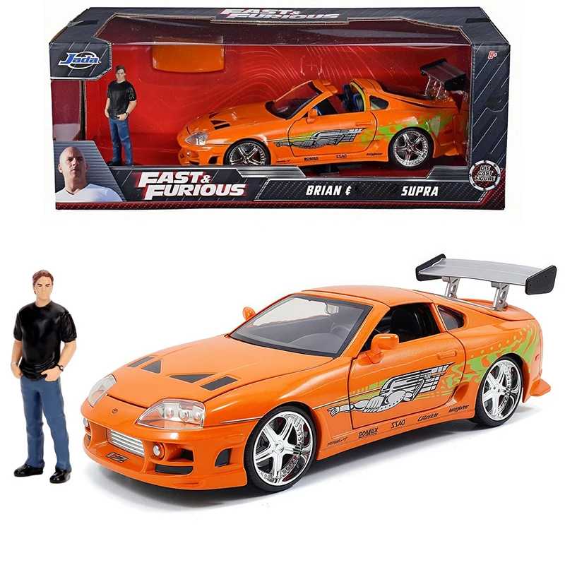 JADA масштаб 1:24 1995 Supra с куклой, модель автомобиля из сплава, классический сувенир для взрослых, статический дисплей, подарки Играйте в транспортные средства и модели