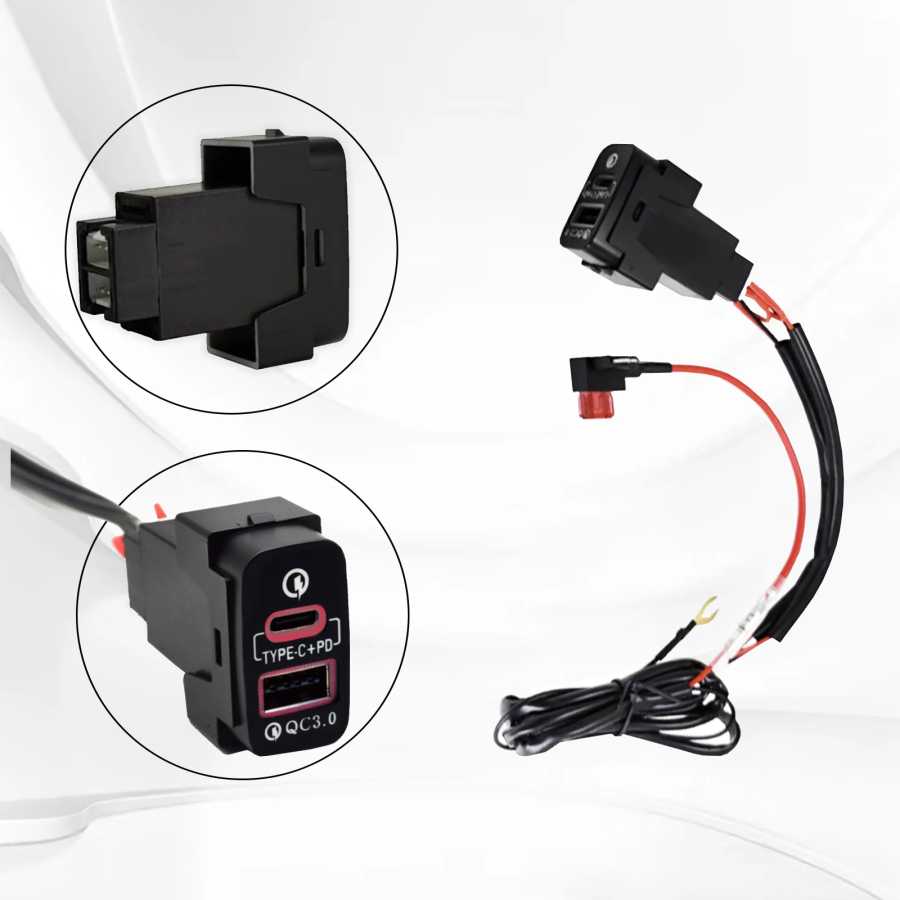 Фотография №3 товара Автомобильное зарядное устройство с двумя портами USB Type-C PD, быстрая
