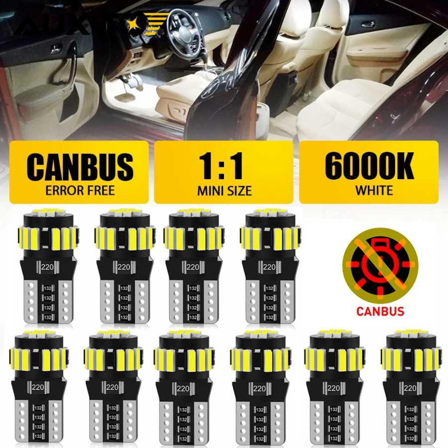 AUXITO 10/8/6/4/2 шт. Canbus T10 W5W 194 501 светодиодный без ошибок 5W5 салон автомобиля SMD 4014 чип чистый белый приборный светильник лампа Автомобильные фары