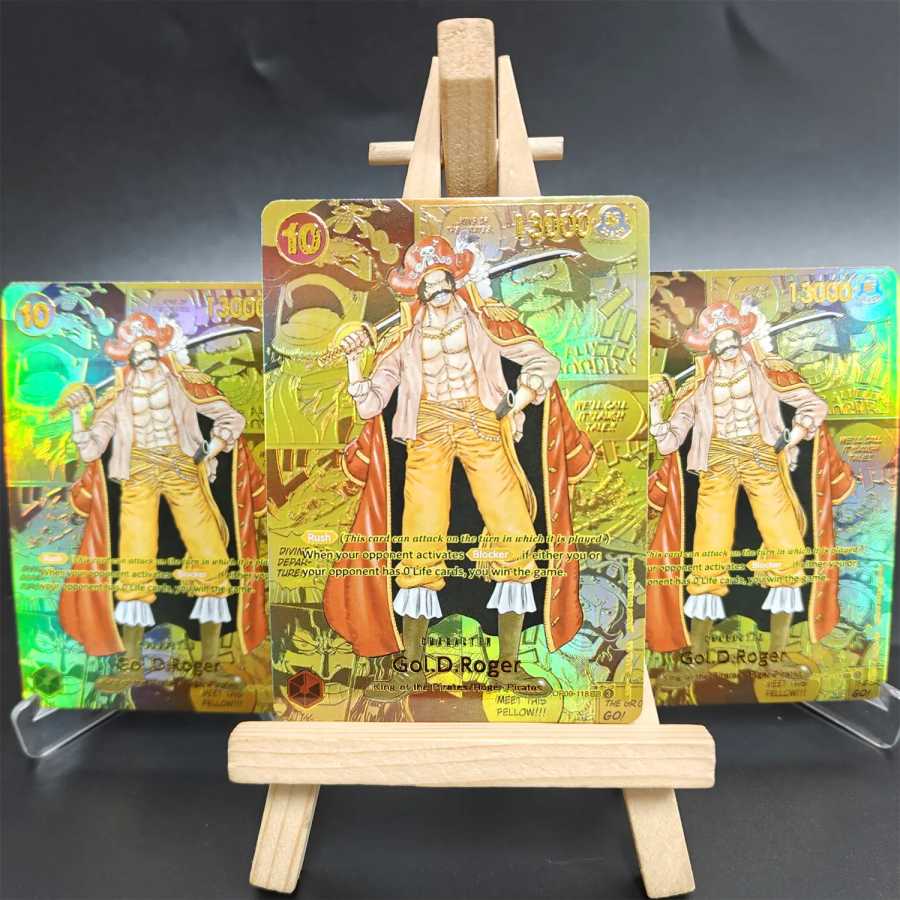 DIY ONE PIECE CARD English GOLD Roger OP09-118 SEC Gold Manga Alt ART Коллекция Opcg Anime Cards Хобби и коллекционирование