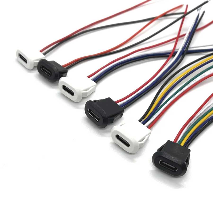 Фотография №2 товара Разъем USB-C Type-C (гнездо) 2/4/6-контактный с фиксатором, высокотоковый, для быстрой